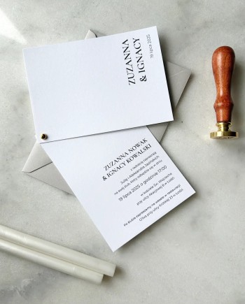 Zaproszenie ślubne otwierane złoty nit nowoczesne